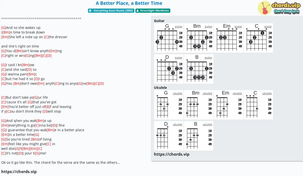 a better place a better time streetlight manifesto lyrics 365