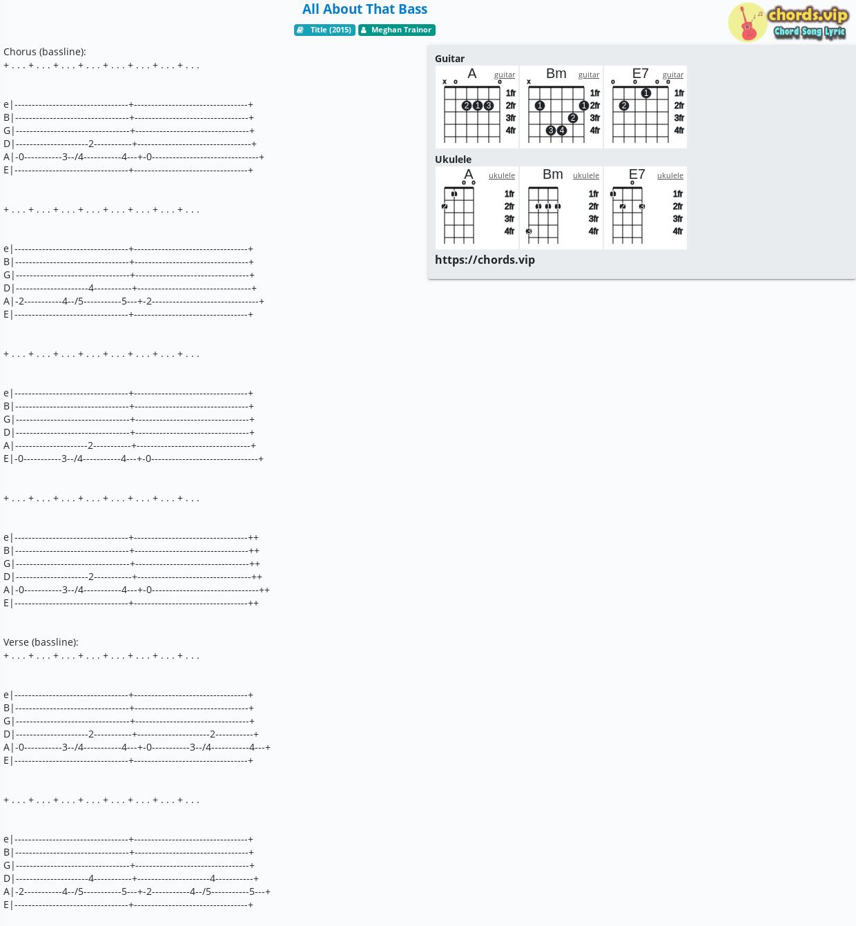 Chord All About That Bass Meghan Trainor Tab Song Lyric Sheet Guitar Ukulele Chords Vip Chord All About That Bass Meghan Trainor Tab Song Lyric Sheet Guitar Ukulele Chords Vip