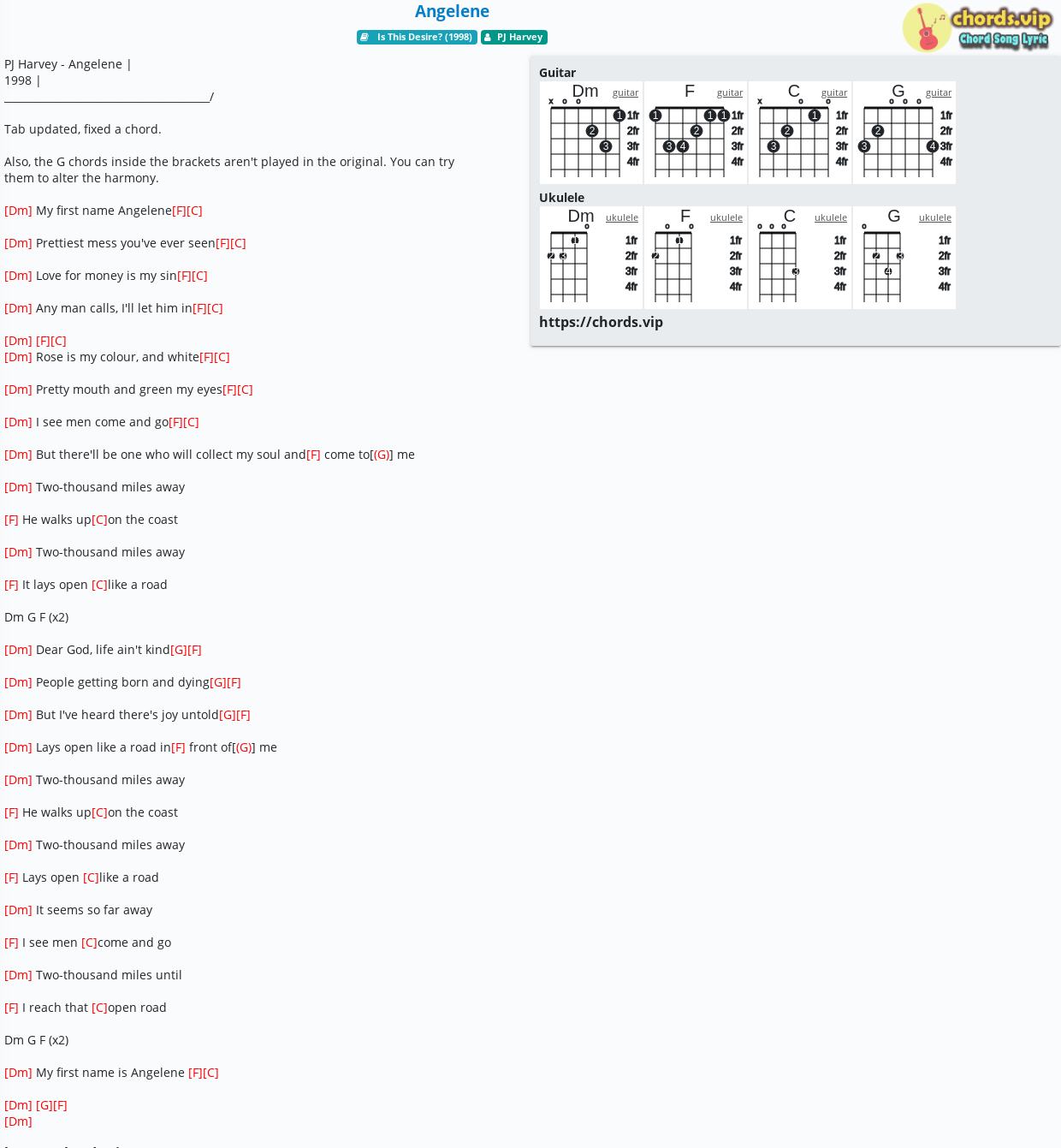 Chord Angelene Pj Harvey Tab Song Lyric Sheet Guitar Ukulele Chords Vip Chord Angelene Pj Harvey Tab Song Lyric Sheet Guitar Ukulele Chords Vip