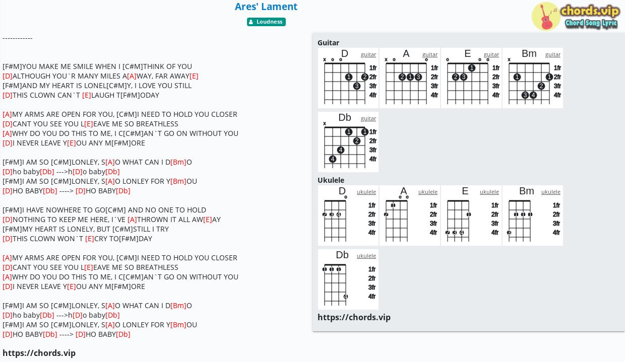 Chord Ares Lament Loudness Tab Song Lyric Sheet Guitar Ukulele Chords Vip