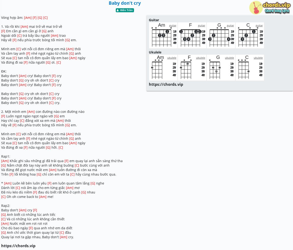 Chord Baby Don T Cry Kien Trần Tab Song Lyric Sheet Guitar Ukulele Chords Vip Chord Baby Don T Cry Kien Trần Tab Song Lyric Sheet Guitar Ukulele Chords Vip