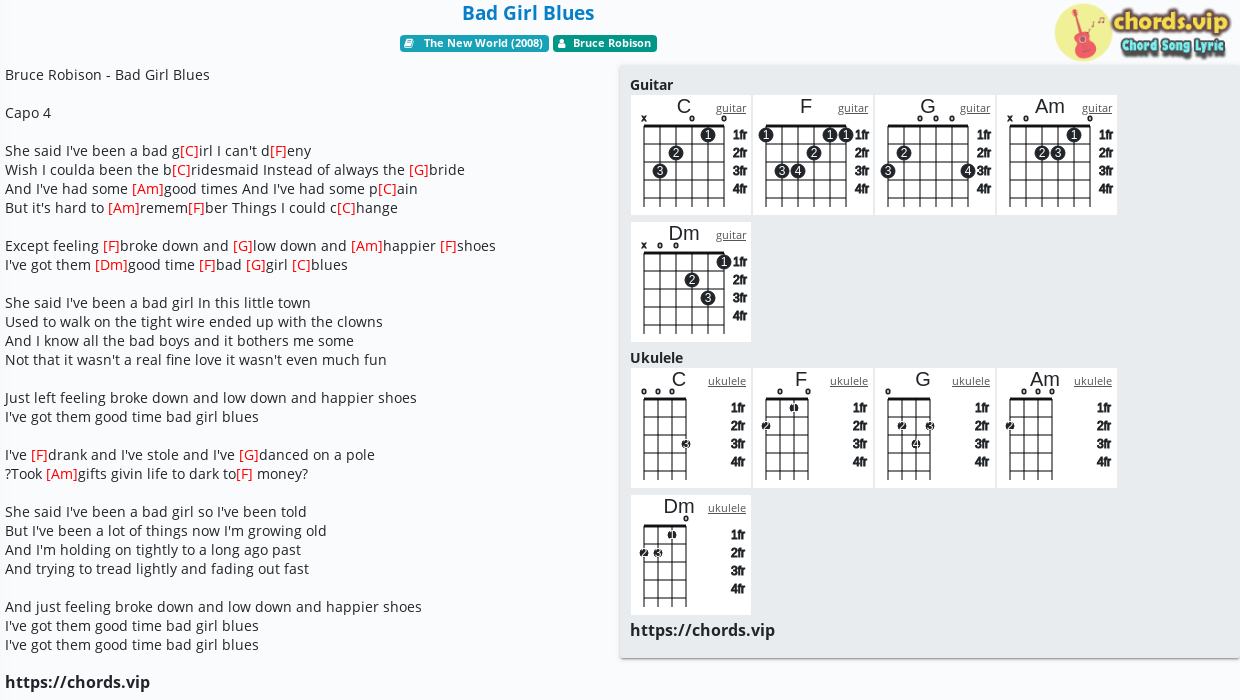 Chord Bad Girl Blues Bruce Robison Tab Song Lyric Sheet Guitar Ukulele Chords Vip Chord Bad Girl Blues Bruce Robison Tab Song Lyric Sheet Guitar Ukulele Chords Vip