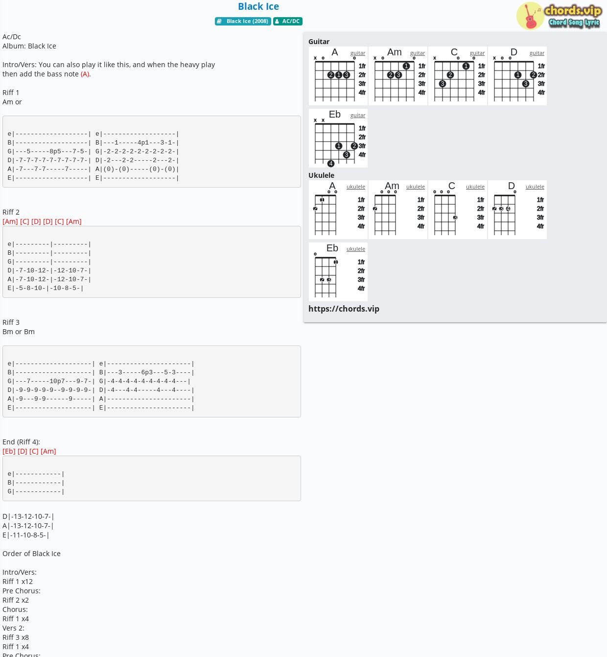 Chord Black Ice Ac Dc Tab Song Lyric Sheet Guitar Ukulele Chords Vip