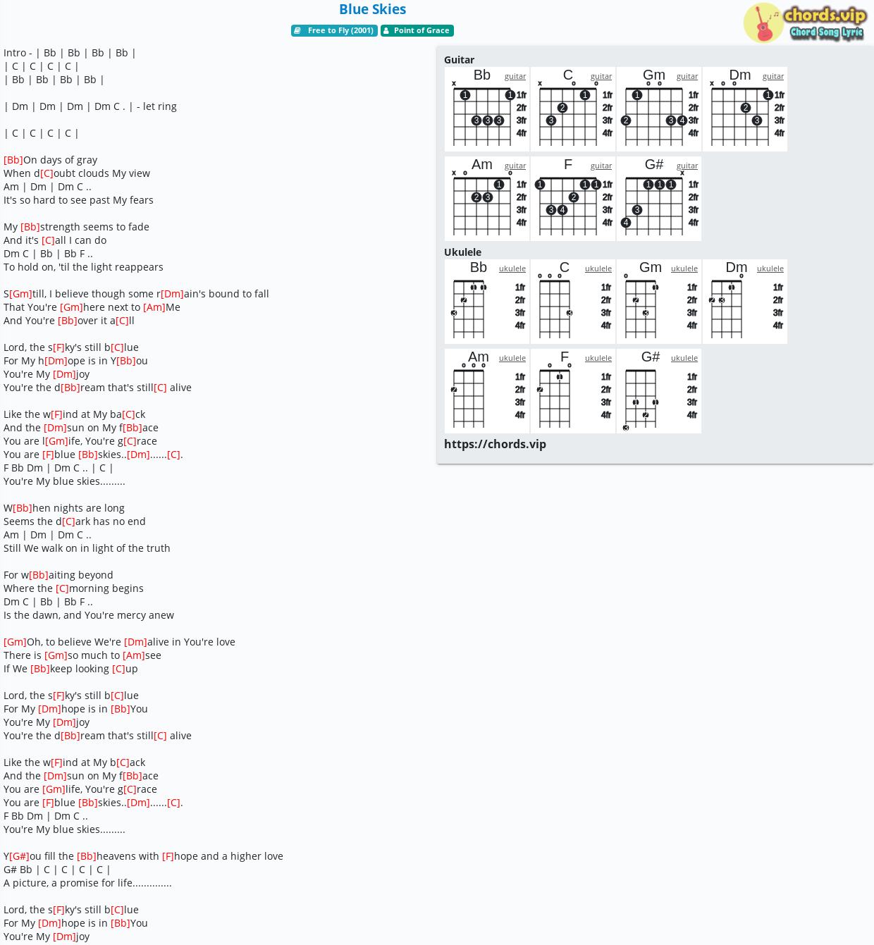 Chord Blue Skies Point Of Grace Tab Song Lyric Sheet Guitar Ukulele Chords Vip