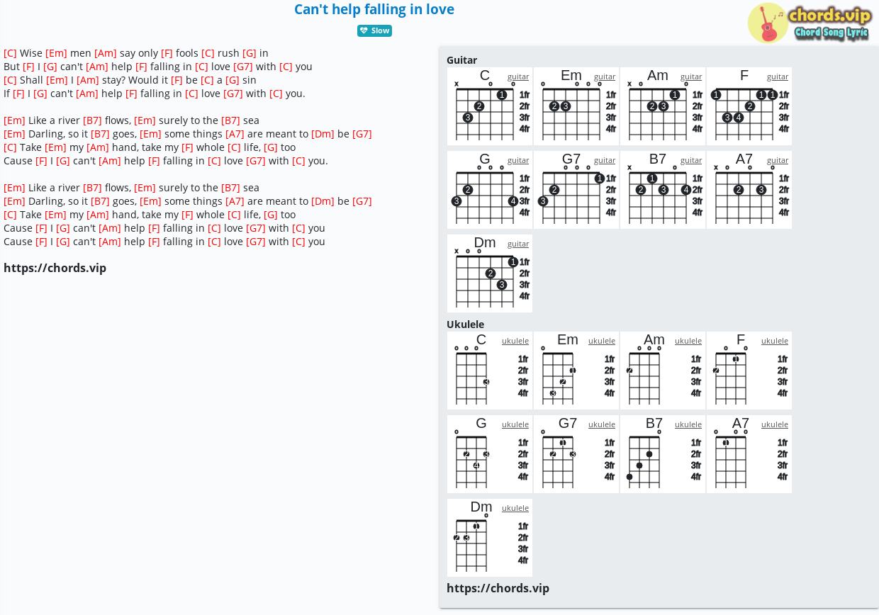 can t falling in love ukulele - www.optuseducation.com.