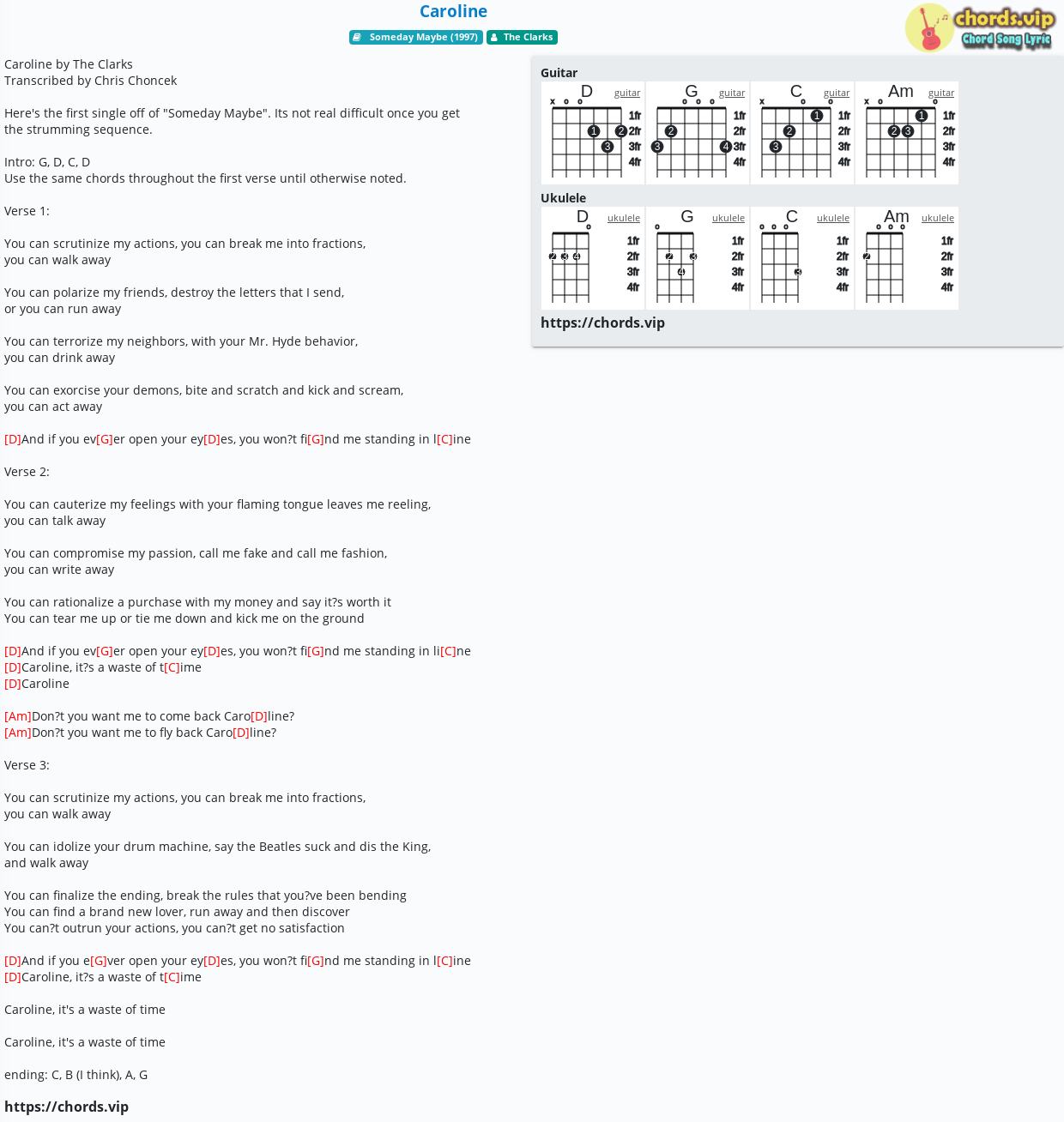 Chord Caroline The Clarks Tab Song Lyric Sheet Guitar Ukulele Chords Vip Chord Caroline The Clarks Tab Song Lyric Sheet Guitar Ukulele Chords Vip