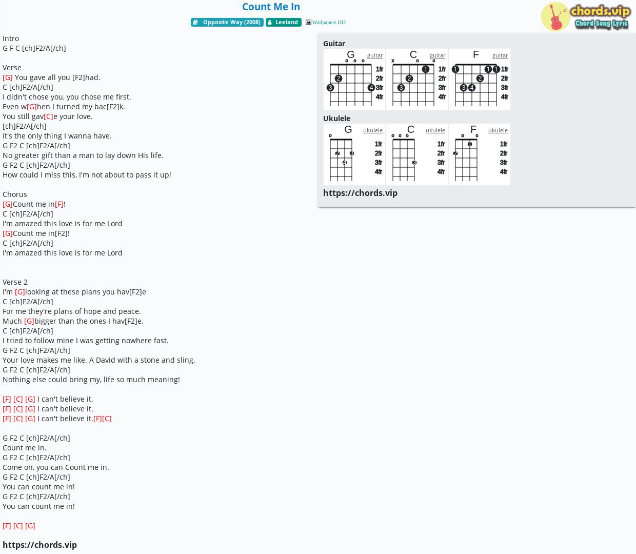 Chord Count Me In Leeland Tab Song Lyric Sheet Guitar Ukulele Chords Vip