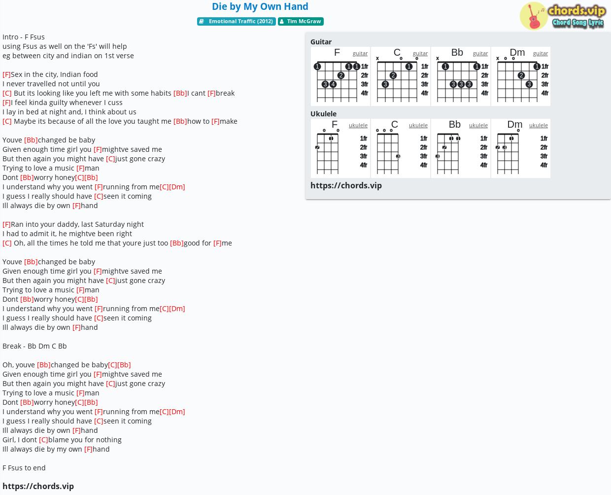 Taylor Swift Tim Mcgraw Guitar Chords