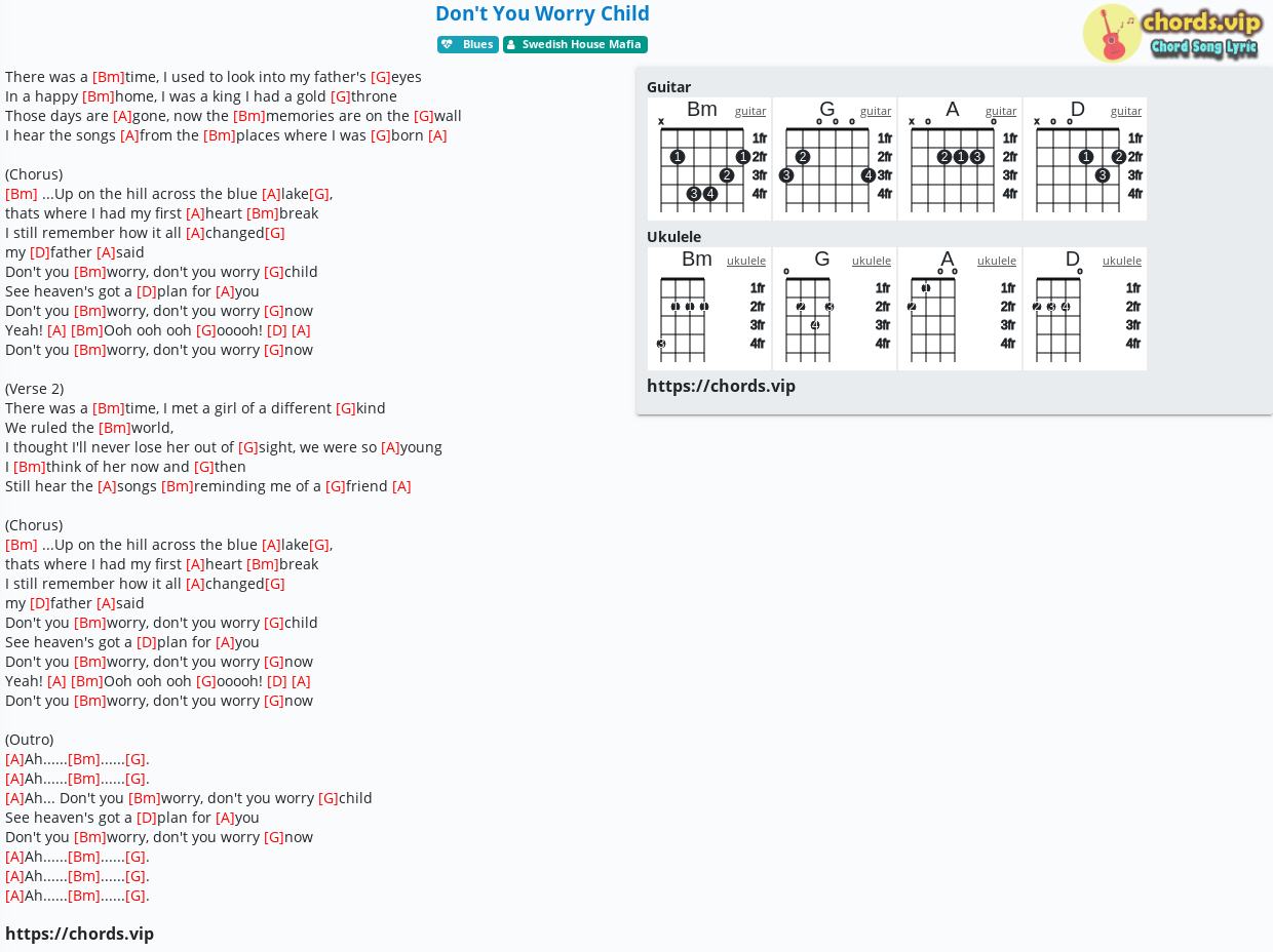 Chord Don T You Worry Child Swedish House Mafia Tab Song Lyric Sheet Guitar Ukulele Chords Vip