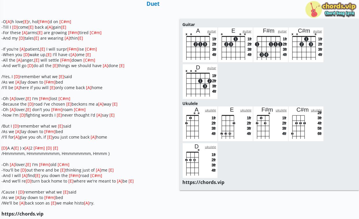 Chord Duet Rachael Yamagata Tab Song Lyric Sheet Guitar Ukulele Chords Vip