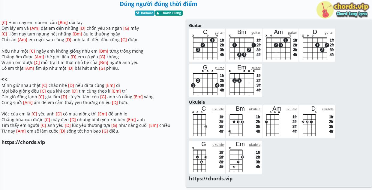 Chord đung Người đung Thời điểm Thanh Hưng Tab Song Lyric Sheet Guitar Ukulele Chords Vip