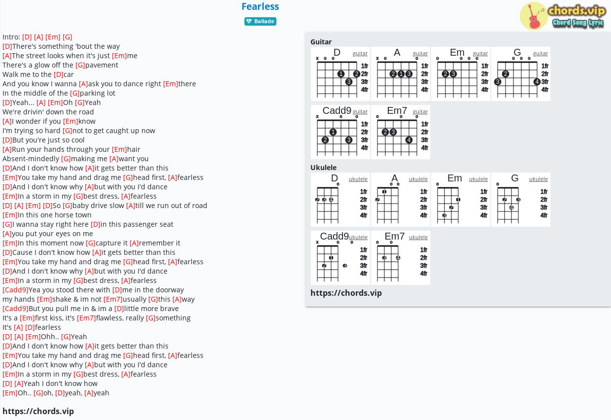Chord Fearless Taylor Swift Nhạc Au Mỹ The Bravery Tab Song Lyric Sheet Guitar Ukulele Chords Vip