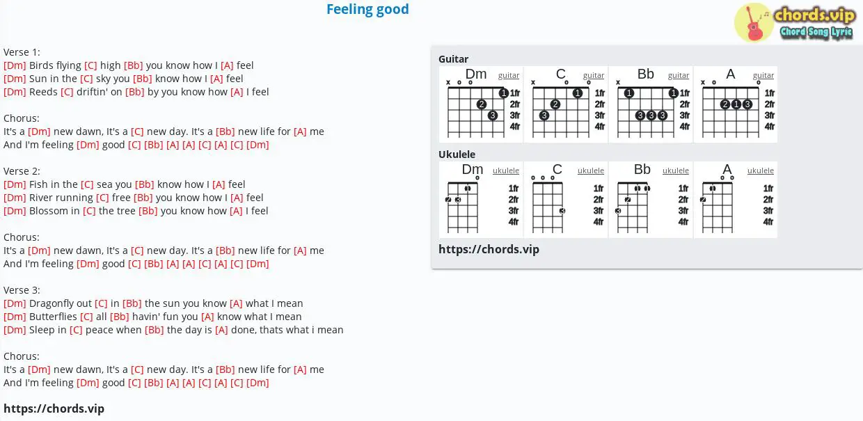 Chord Feeling Good Matthew Bellamy Leslie Bricusse Anthony Newley Tab Song Lyric Sheet Guitar Ukulele Chords Vip Chord Feeling Good Matthew Bellamy Leslie Bricusse Anthony Newley Tab Song Lyric Sheet Guitar Ukulele Chords Vip