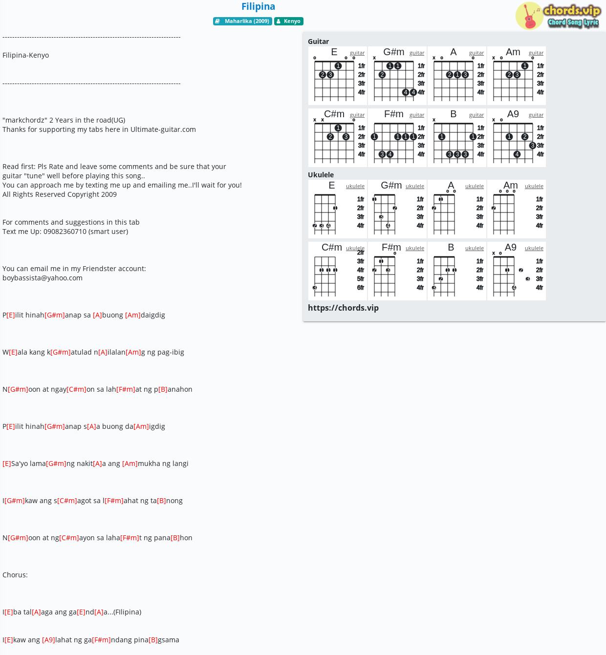 O Maria Rayna Sa Pilipinas Lyrics And Chords Chord: Filipina - tab, song lyric, sheet, guitar, ukulele | chords.vip