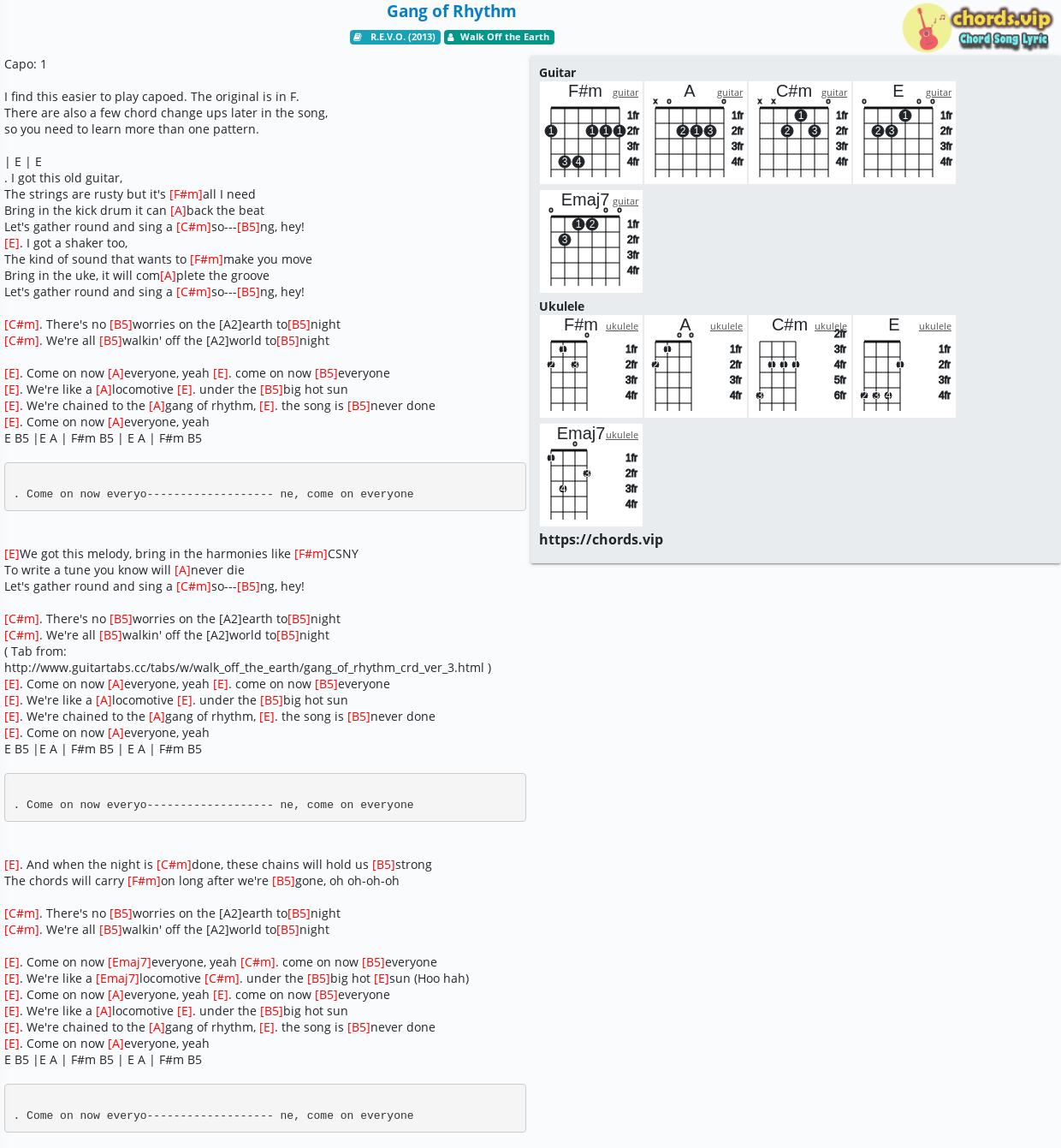 Chord Gang Of Rhythm Walk Off The Earth Tab Song Lyric Sheet Guitar Ukulele Chords Vip Chord Gang Of Rhythm Walk Off The Earth Tab Song Lyric Sheet Guitar Ukulele Chords Vip