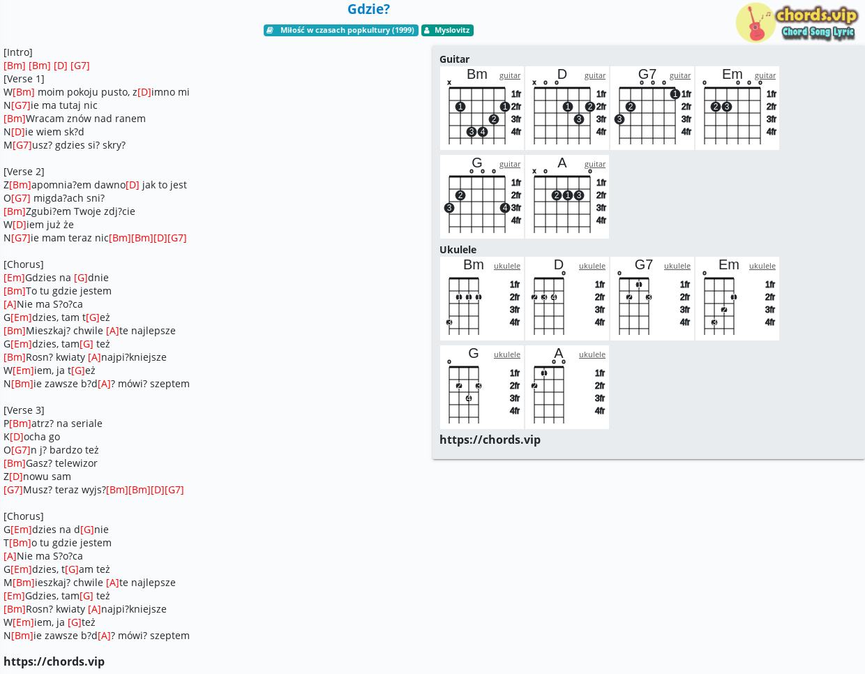 Chord Gdzie Myslovitz Tab Song Lyric Sheet Guitar Ukulele Chords Vip