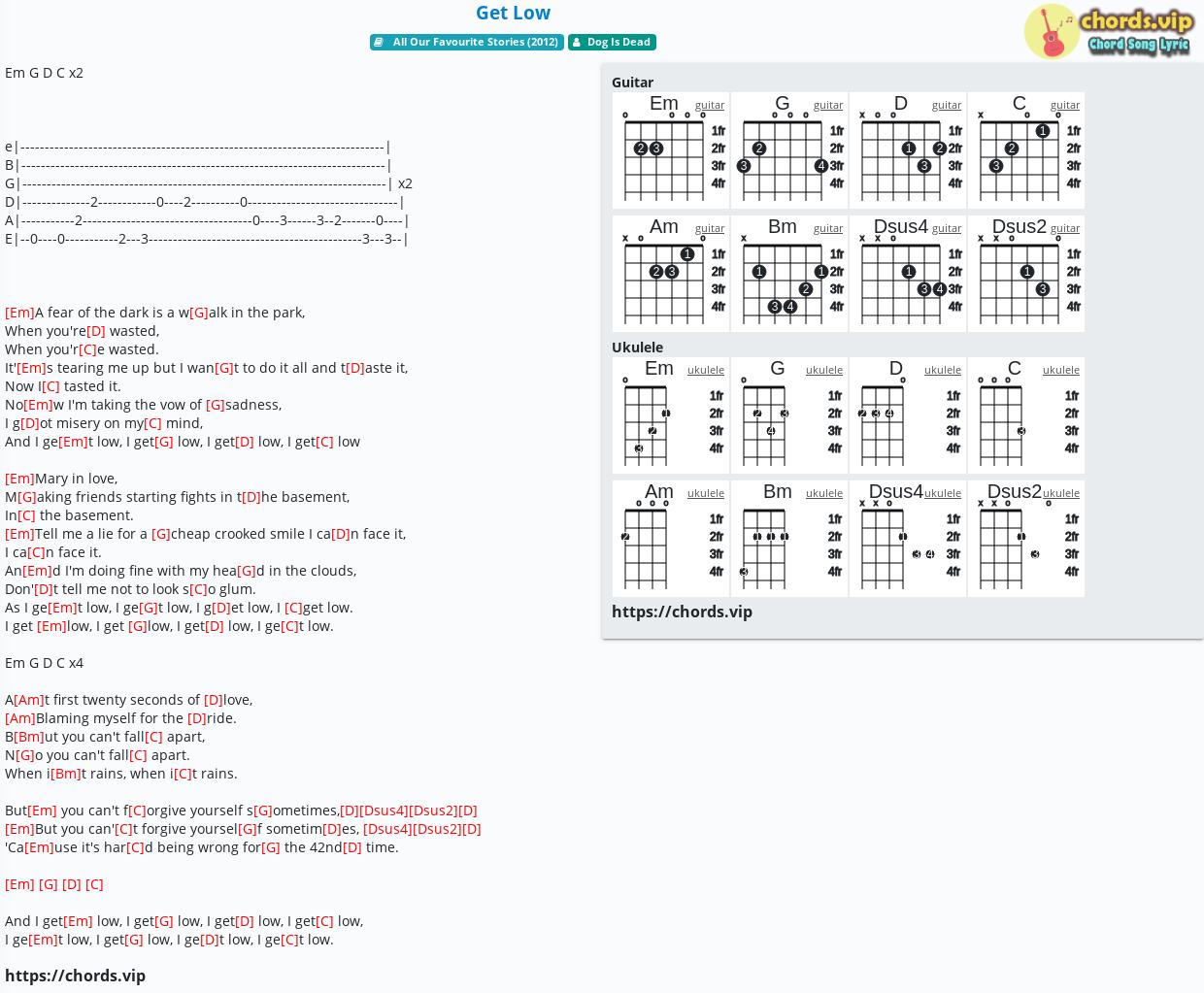Chord Get Low Dog Is Dead Tab Song Lyric Sheet Guitar Ukulele Chords Vip