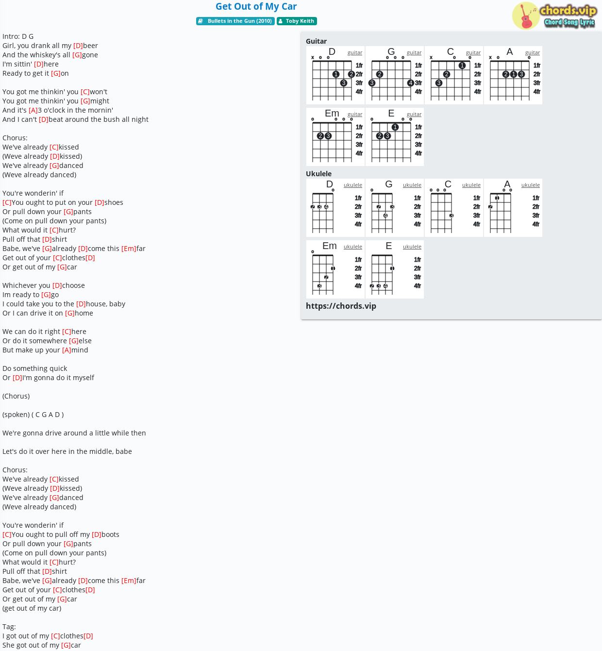 Chord Get Out Of My Car Toby Keith Tab Song Lyric Sheet Guitar Ukulele Chords Vip Chord Get Out Of My Car Toby Keith Tab Song Lyric Sheet Guitar Ukulele Chords Vip