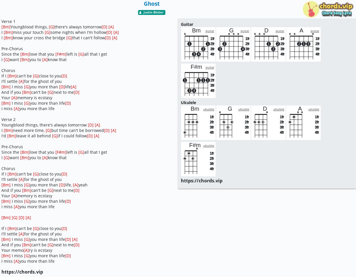 TAB. Ghost - Justin Bieber