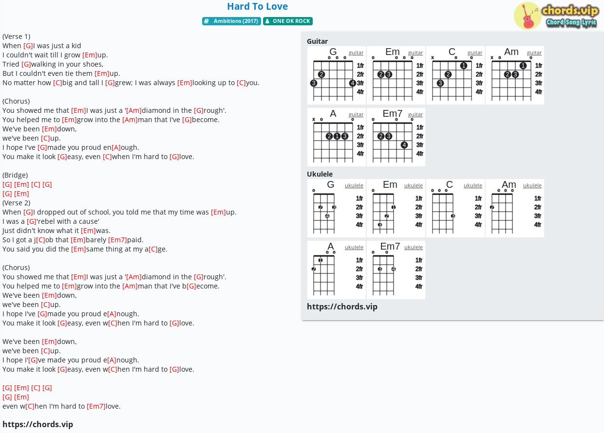 Chord Hard To Love One Ok Rock Tab Song Lyric Sheet Guitar Ukulele Chords Vip