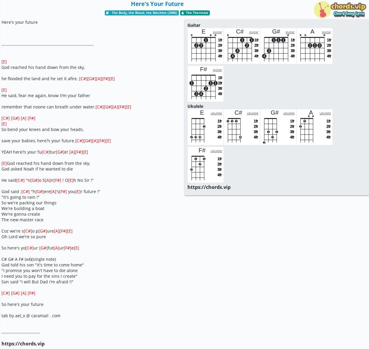 Chord Here S Your Future The Thermals Tab Song Lyric Sheet Guitar Ukulele Chords Vip Chord Here S Your Future The Thermals Tab Song Lyric Sheet Guitar Ukulele Chords Vip