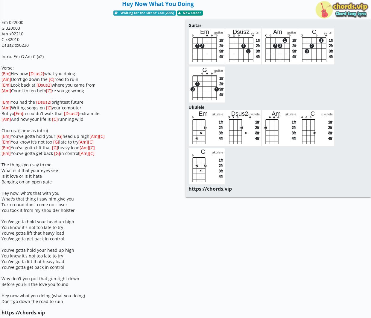 Chord Hey Now What You Doing New Order Tab Song Lyric Sheet Guitar Ukulele Chords Vip