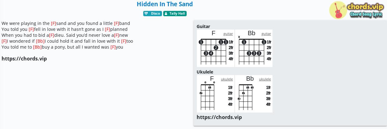 Hidden In The Sand Tally Hall Ukulele Chords Margaret Wiegel