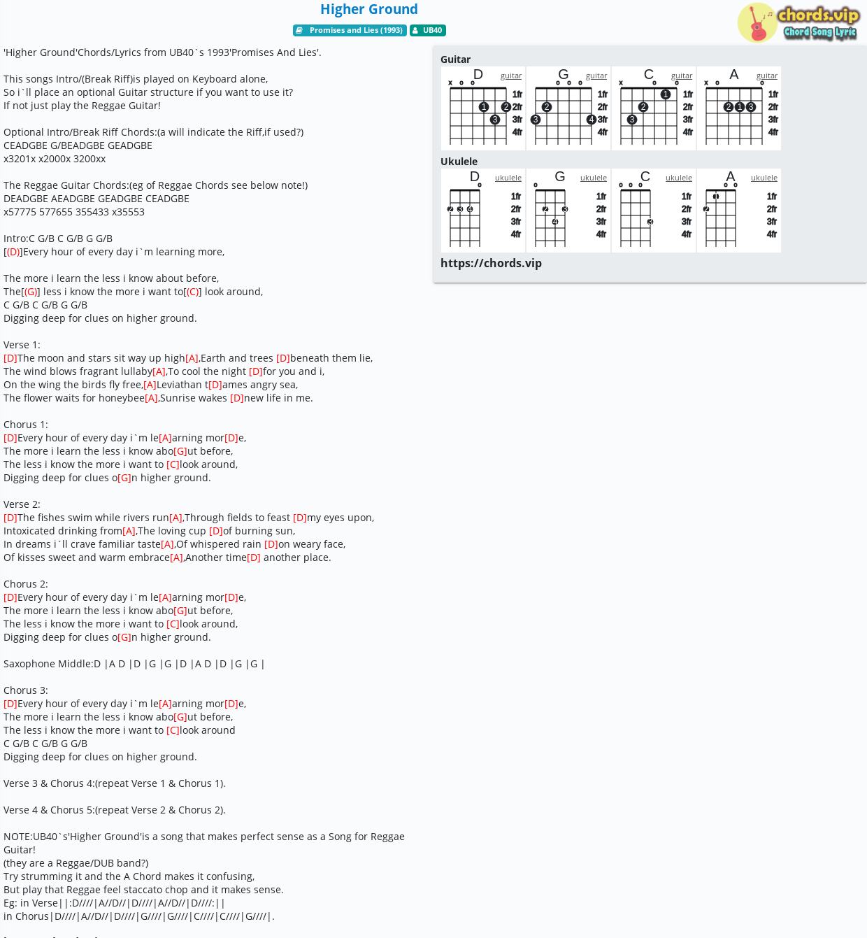 Chord Higher Ground Ub40 Tab Song Lyric Sheet Guitar Ukulele Chords Vip Chord Higher Ground Ub40 Tab Song Lyric Sheet Guitar Ukulele Chords Vip