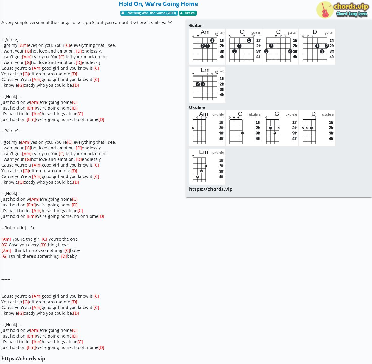 doing it wrong drake chords