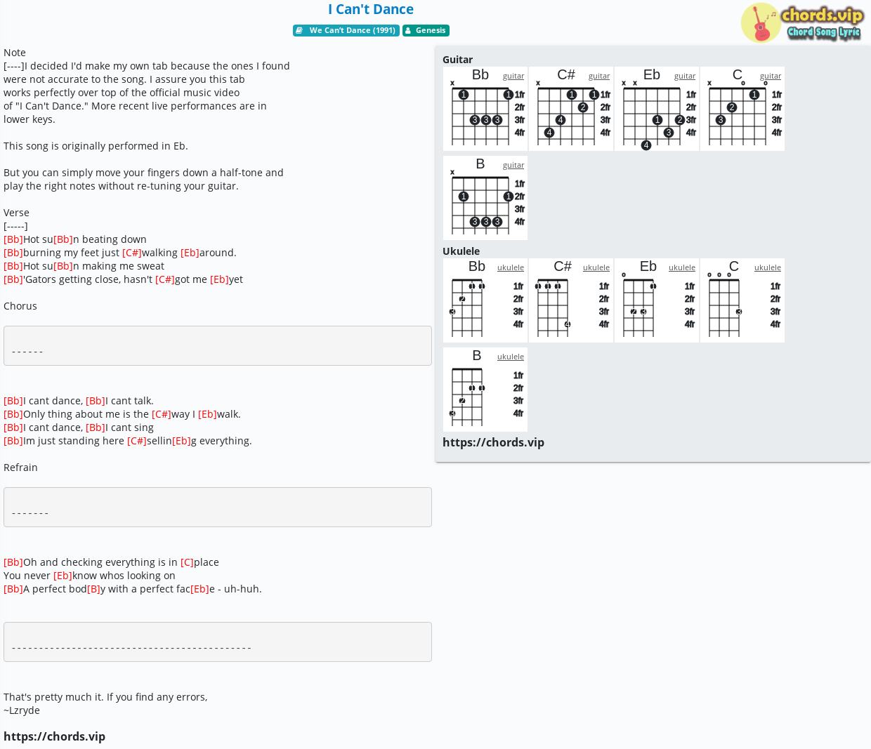Chord I Can T Dance Genesis Tab Song Lyric Sheet Guitar Ukulele Chords Vip Chord I Can T Dance Genesis Tab Song Lyric Sheet Guitar Ukulele Chords Vip