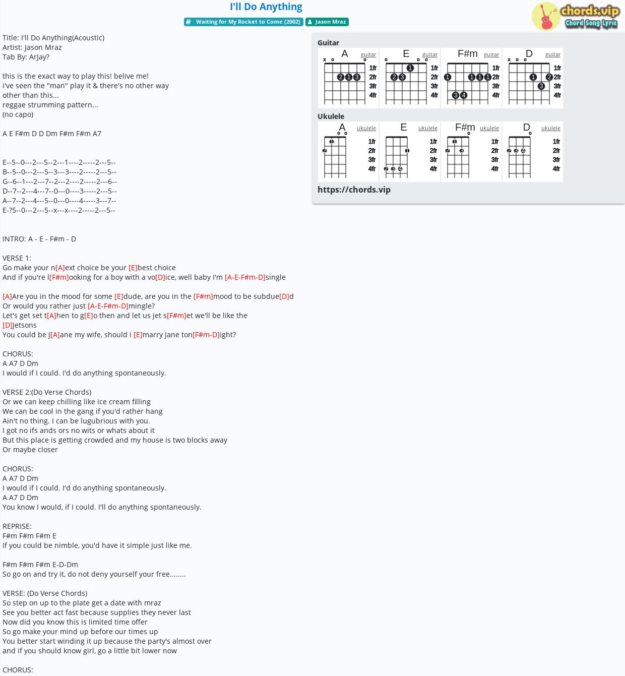Chord I Ll Do Anything Jason Mraz Tab Song Lyric Sheet Guitar Ukulele Chords Vip Chord I Ll Do Anything Jason Mraz Tab Song Lyric Sheet Guitar Ukulele Chords Vip