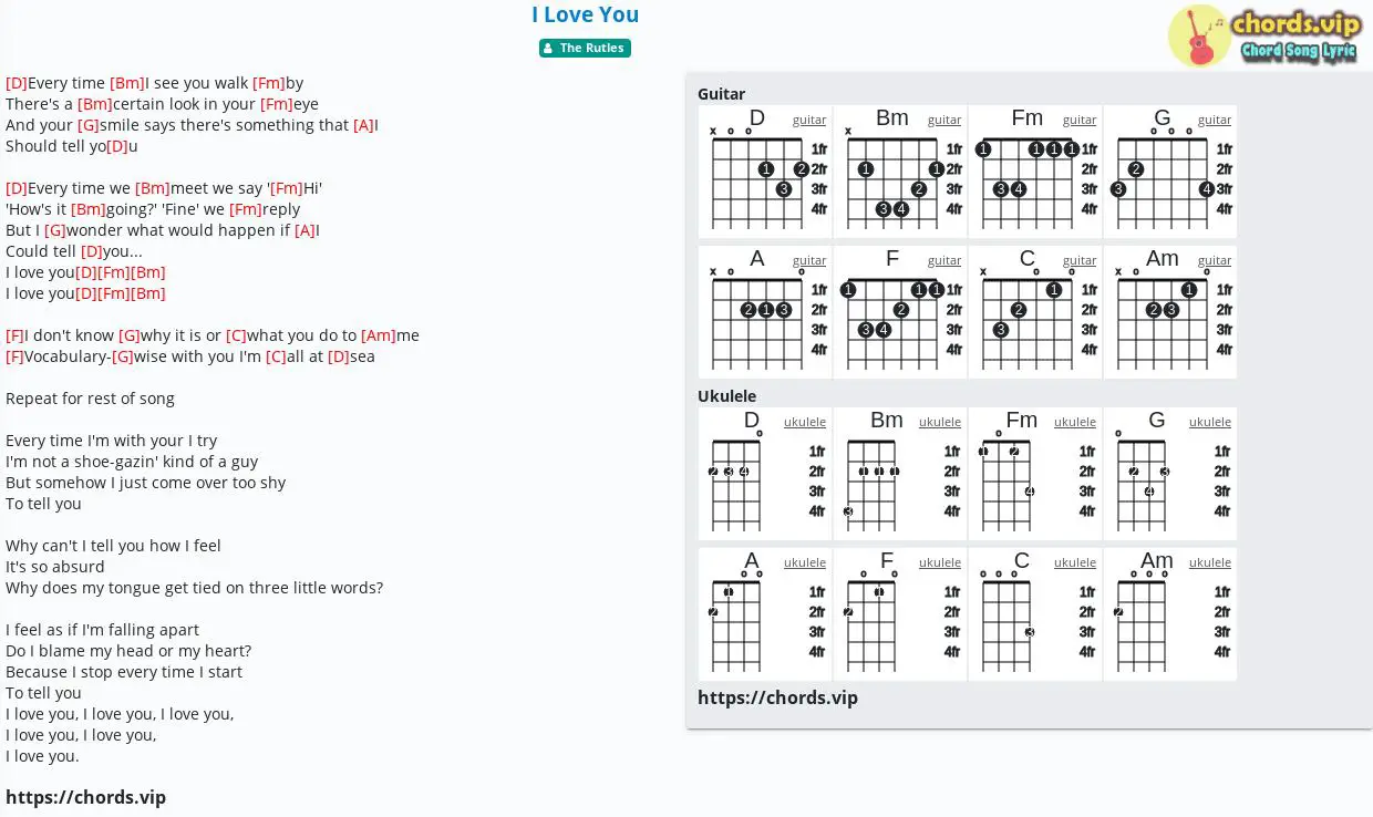 Chord I Love You The Rutles Tab Song Lyric Sheet Guitar Ukulele Chords Vip