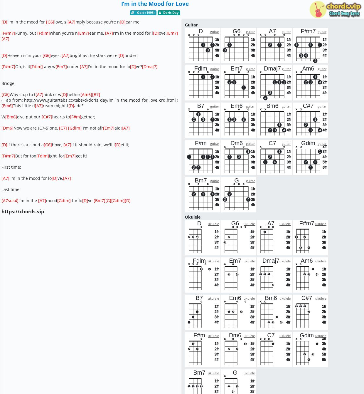 Chord I M In The Mood For Love Doris Day Tab Song Lyric Sheet Guitar Ukulele Chords Vip Chord I M In The Mood For Love Doris Day Tab Song Lyric Sheet Guitar Ukulele Chords Vip