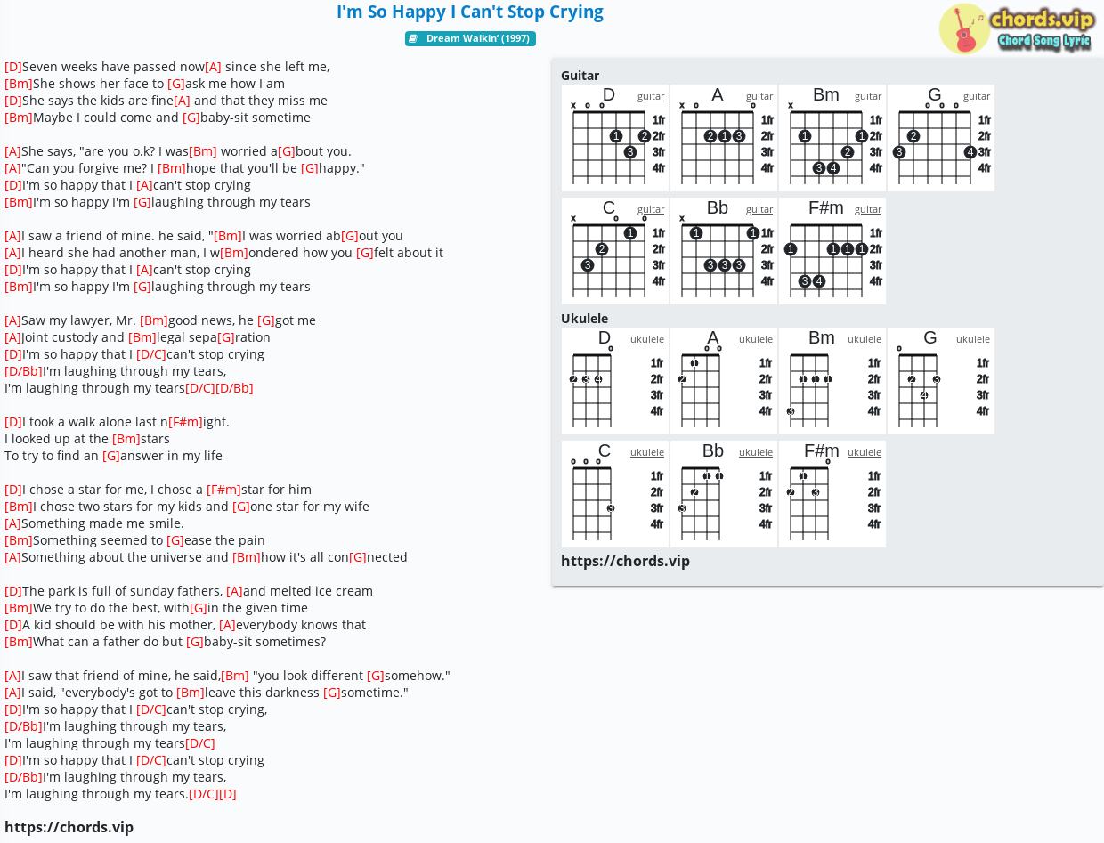 Chord I M So Happy I Can T Stop Crying Sting Toby Keith Tab Song Lyric Sheet Guitar Ukulele Chords Vip