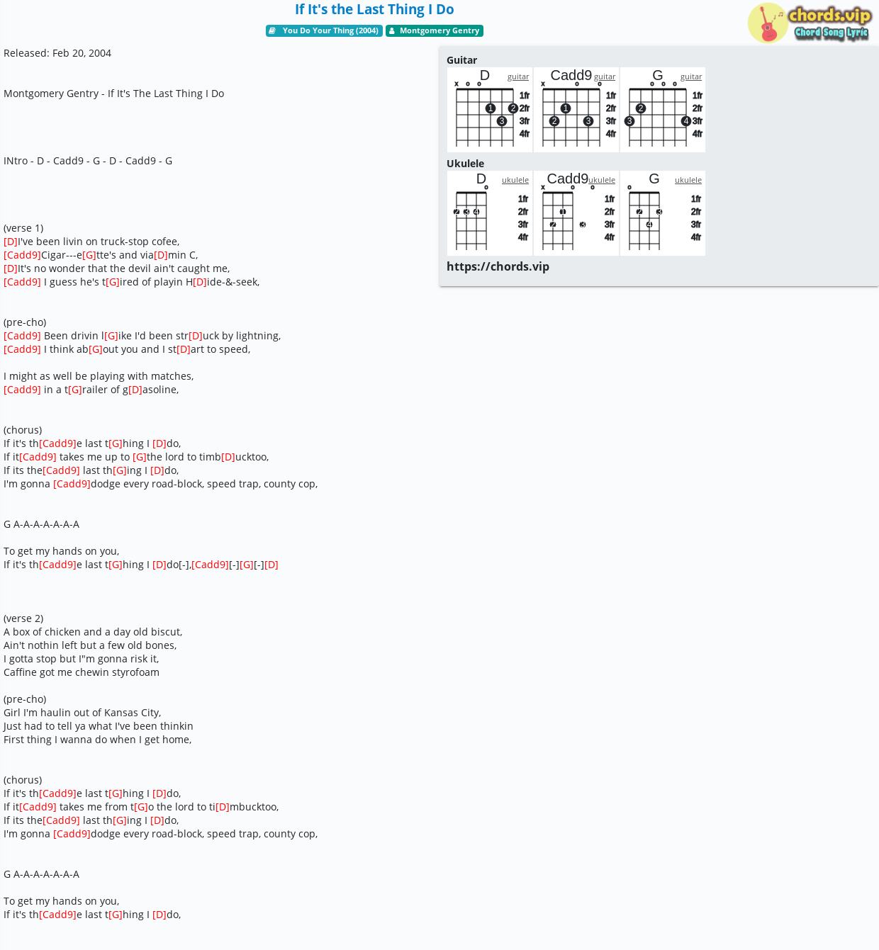 Chord If It S The Last Thing I Do Montgomery Gentry Tab Song Lyric Sheet Guitar Ukulele Chords Vip