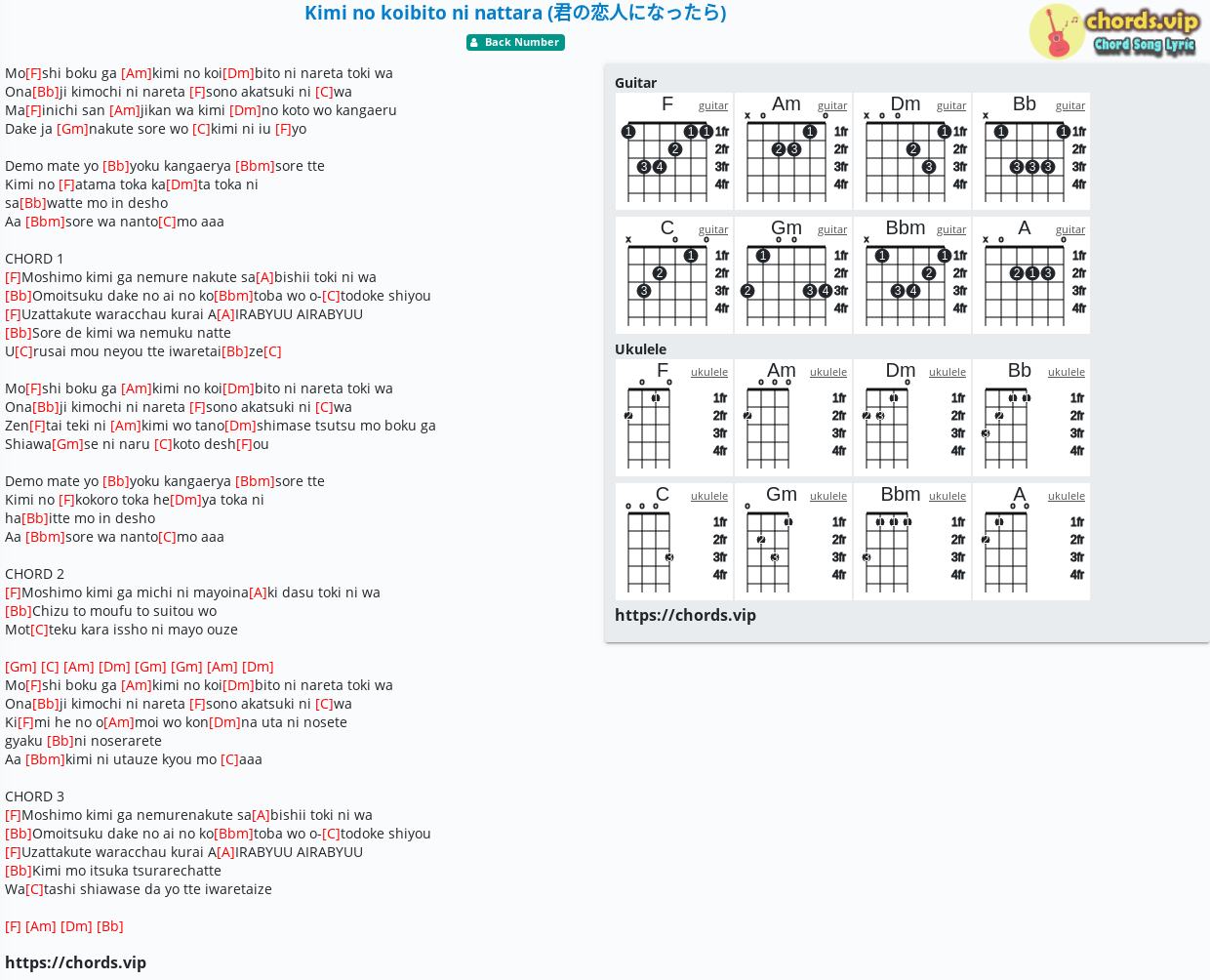 Chord: Hikaru nara - Nhạc Nhật - tab, song lyric, sheet, guitar, ukulele