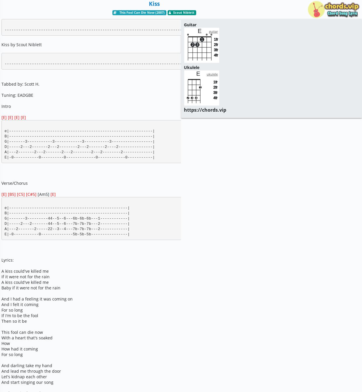 Chord Kiss Scout Niblett Tab Song Lyric Sheet Guitar Ukulele Chords Vip Chord Kiss Scout Niblett Tab Song Lyric Sheet Guitar Ukulele Chords Vip