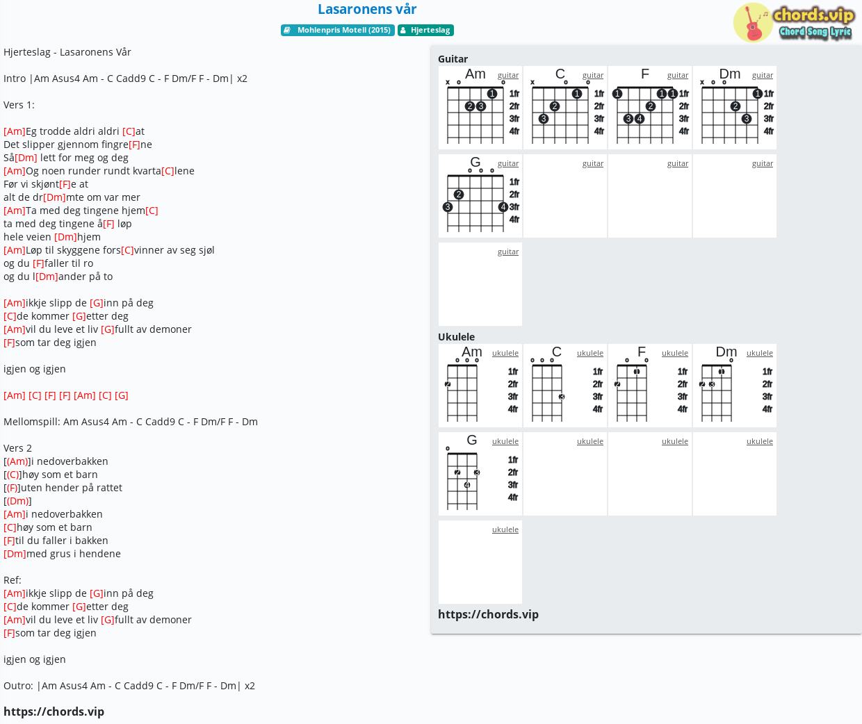 Chord Lasaronens Var Hjerteslag Tab Song Lyric Sheet Guitar Ukulele Chords Vip