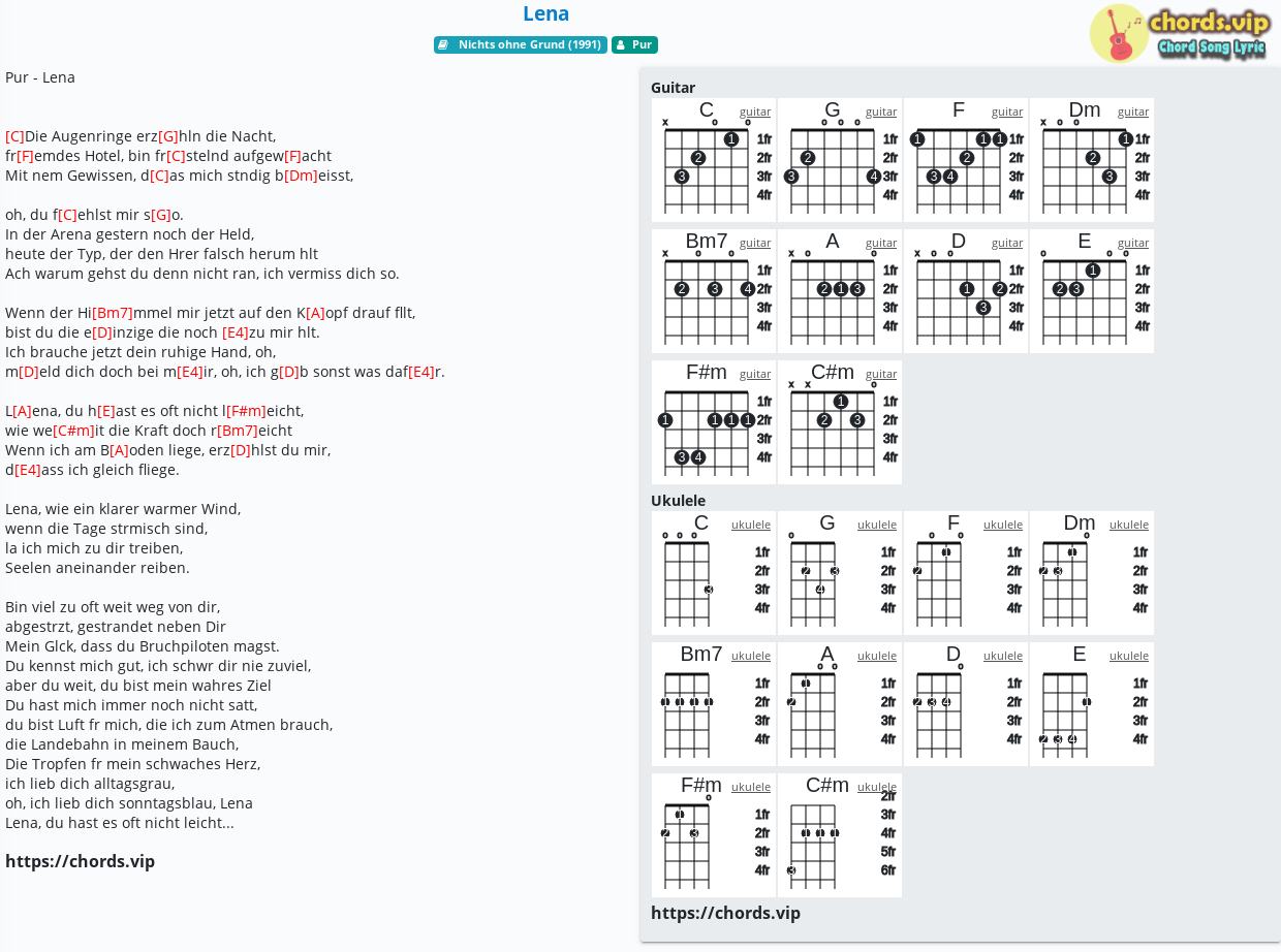 Chord Lena Pur Tab Song Lyric Sheet Guitar Ukulele Chords Vip