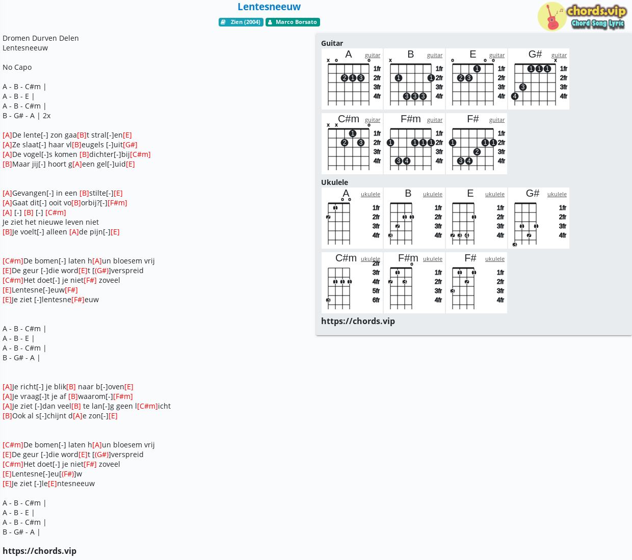 Chord Lentesneeuw Marco Borsato Tab Song Lyric Sheet Guitar Ukulele Chords Vip
