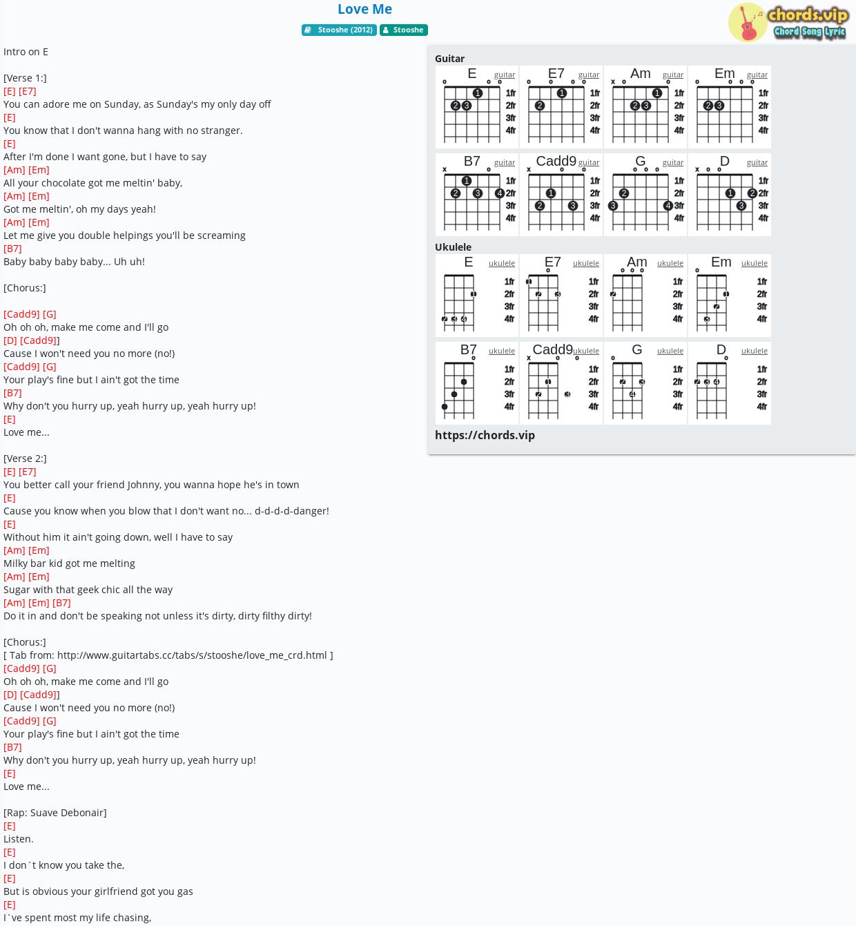 Chord Love Me Stooshe Tab Song Lyric Sheet Guitar Ukulele Chords Vip