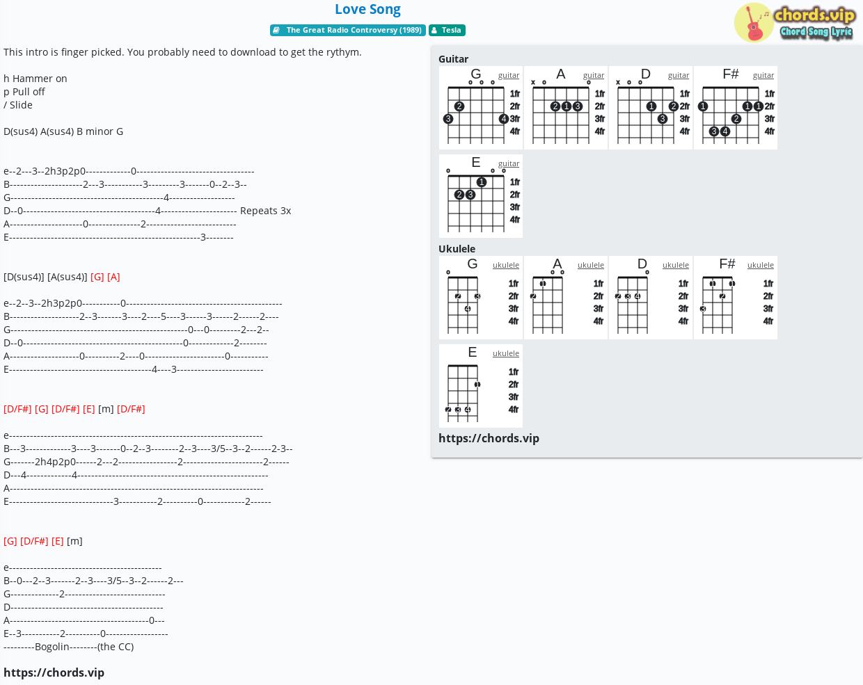 How To Play Love Song By Tesla On Guitar Tesla Love Song Guitar Chords