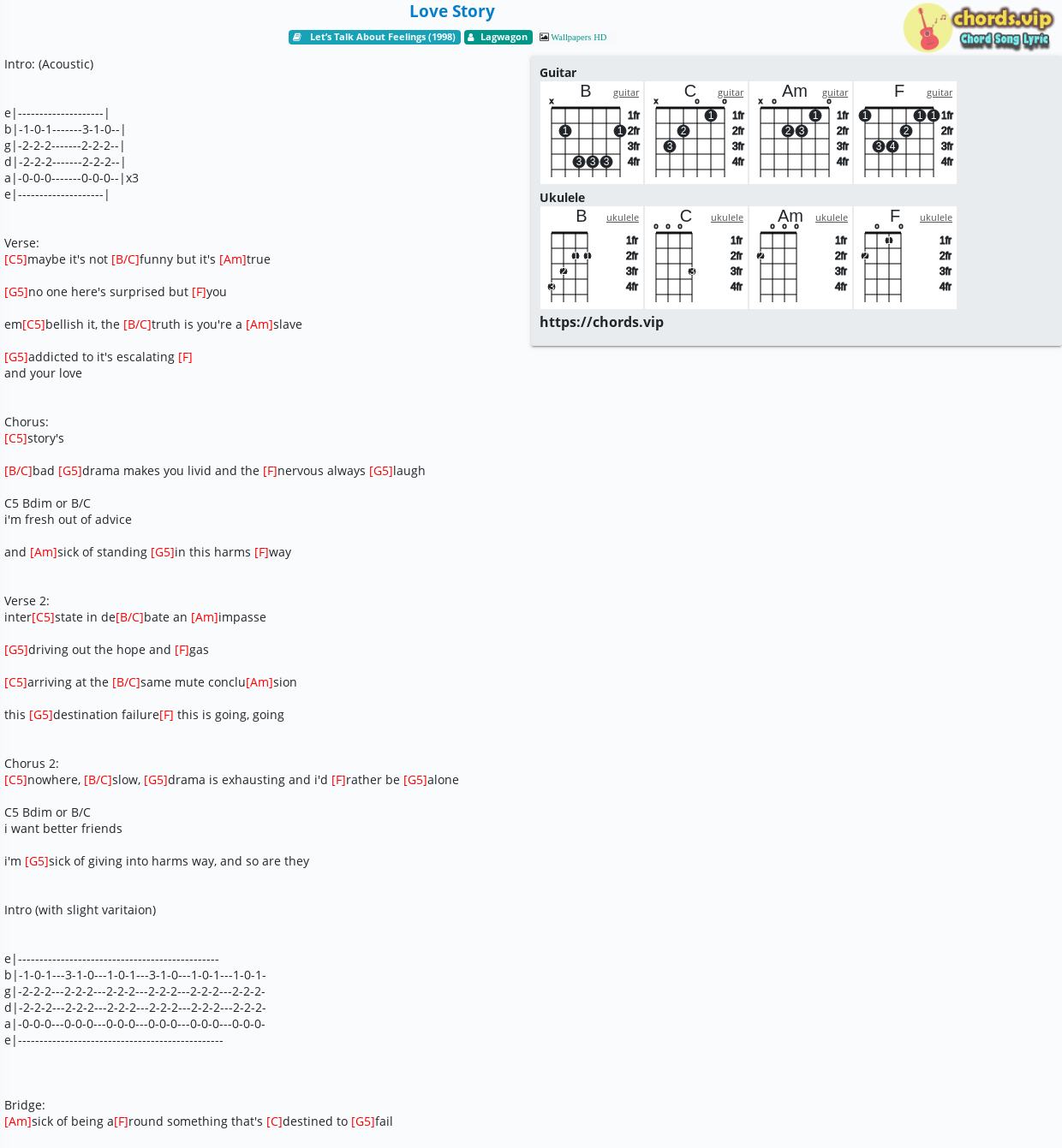 Chord: Love Story Lagwagon tab, song lyric, sheet, ukulele | chords.vip