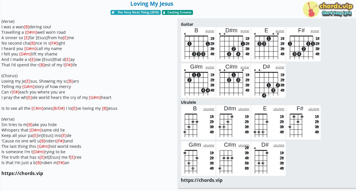 Chord Loving My Jesus Casting Crowns Tab Song Lyric Sheet Guitar Ukulele Chords Vip