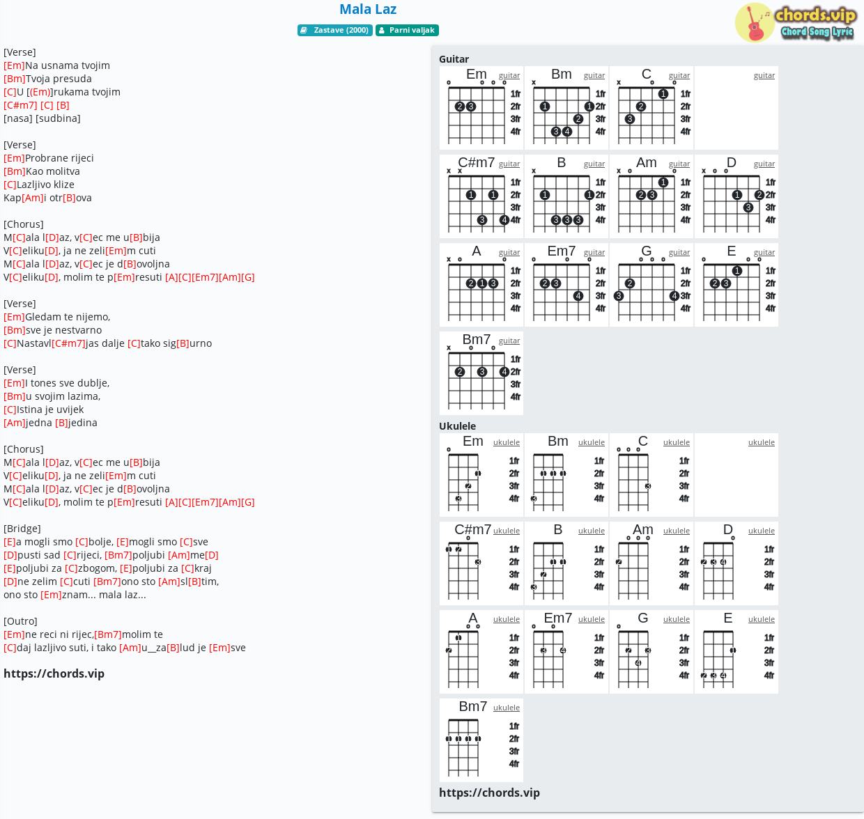 Chord Mala Laz Parni Valjak Tab Song Lyric Sheet Guitar Ukulele Chords Vip Chord Mala Laz Parni Valjak Tab Song Lyric Sheet Guitar Ukulele Chords Vip