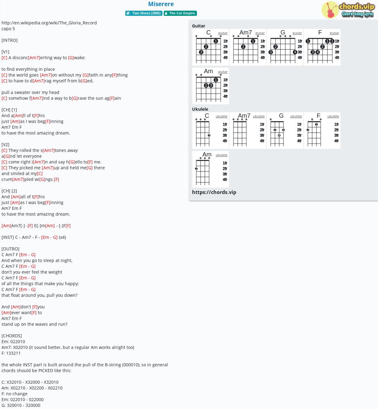 Chord Miserere The Cat Empire Tab Song Lyric Sheet Guitar Ukulele Chords Vip