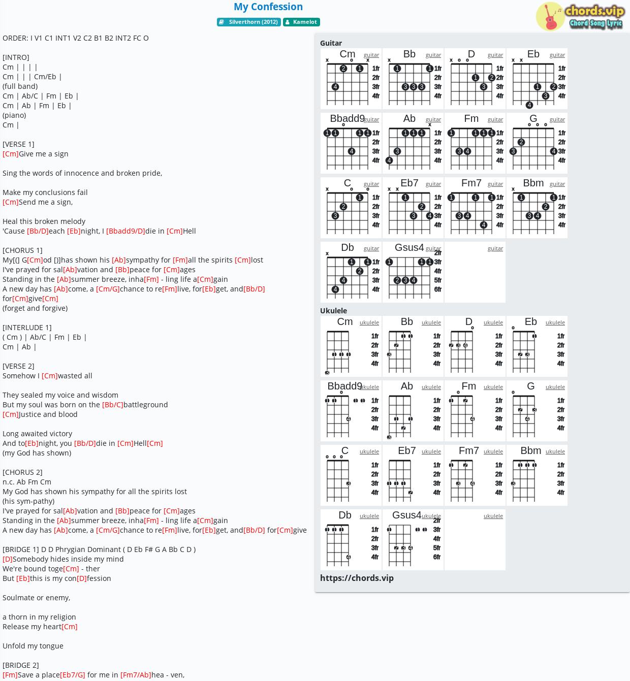 Chord My Confession Kamelot Tab Song Lyric Sheet Guitar Ukulele Chords Vip