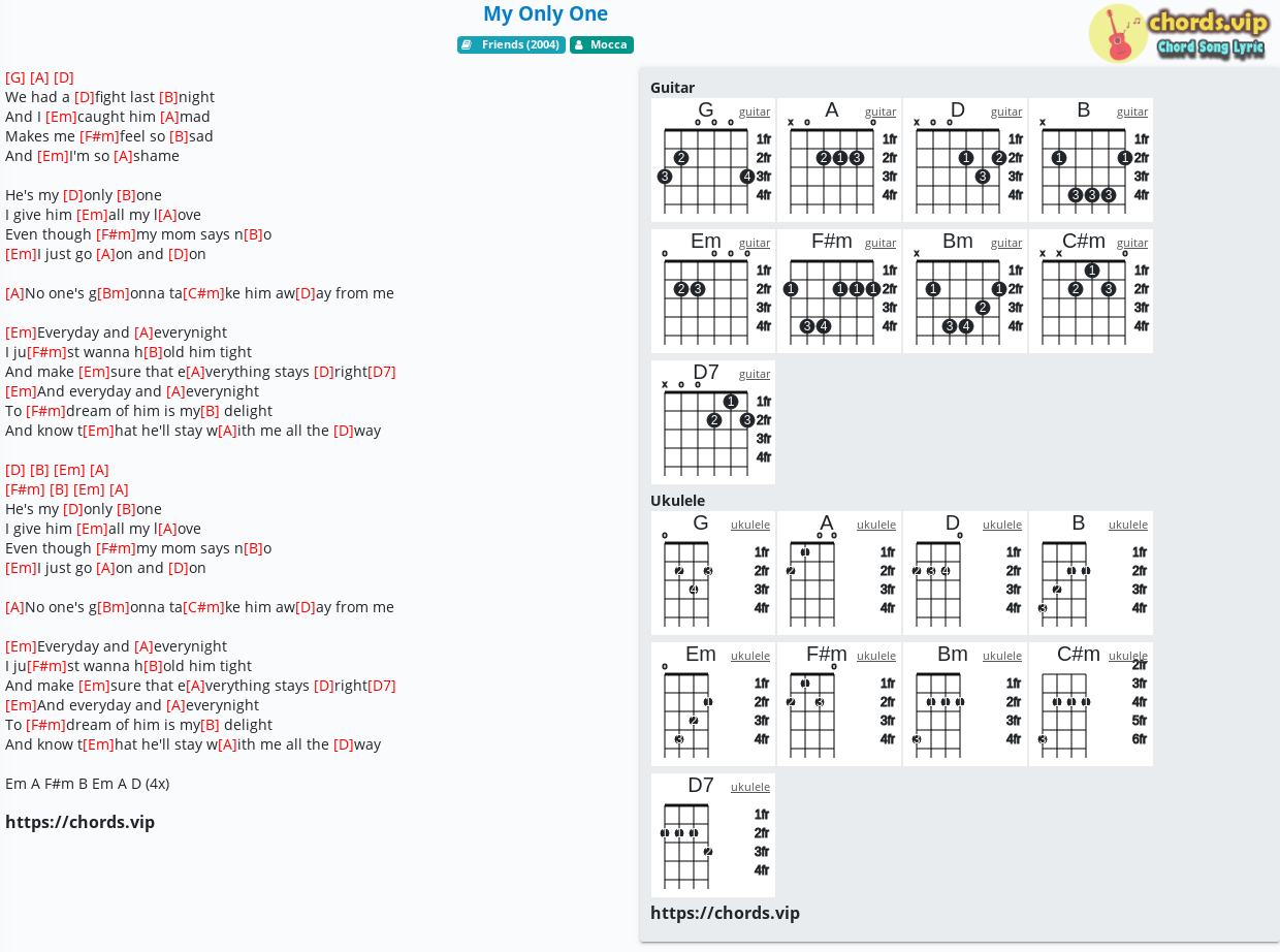 Chord My Only One Mocca Tab Song Lyric Sheet Guitar Ukulele Chords Vip