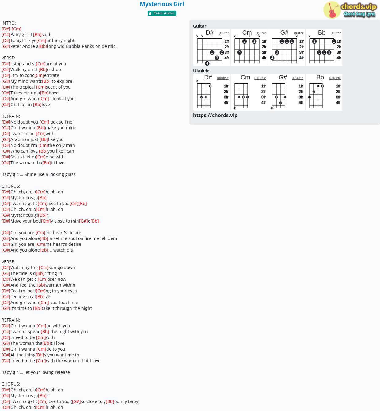 Chord Mysterious Girl Peter Andre Tab Song Lyric Sheet Guitar Ukulele Chords Vip Chord Mysterious Girl Peter Andre Tab Song Lyric Sheet Guitar Ukulele Chords Vip