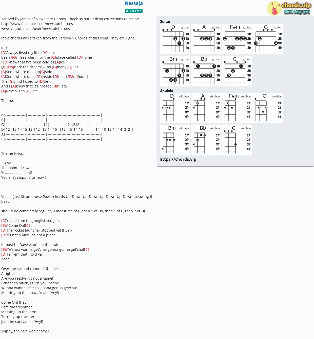 Chord: Nessaja - - tab, song lyric, sheet, guitar, ukulele | chords.vip